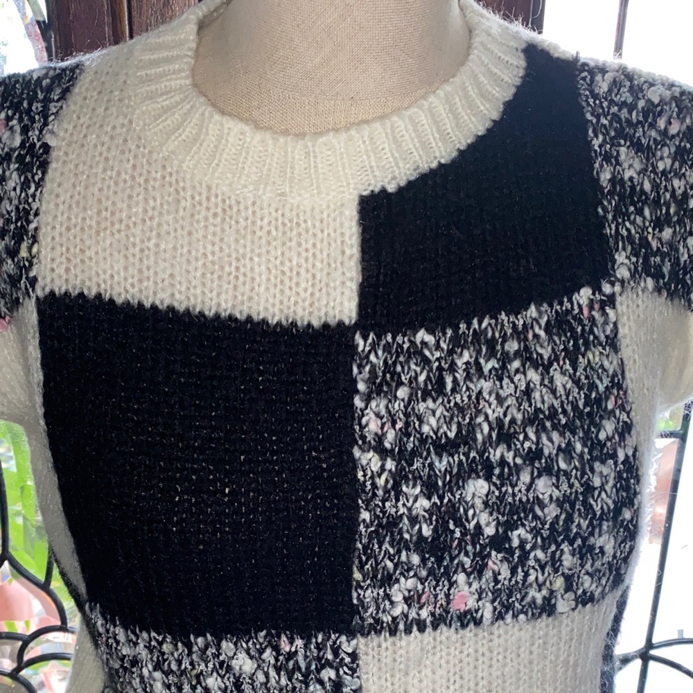 Chic Patchwork Crew Neck Sweater - image 3
